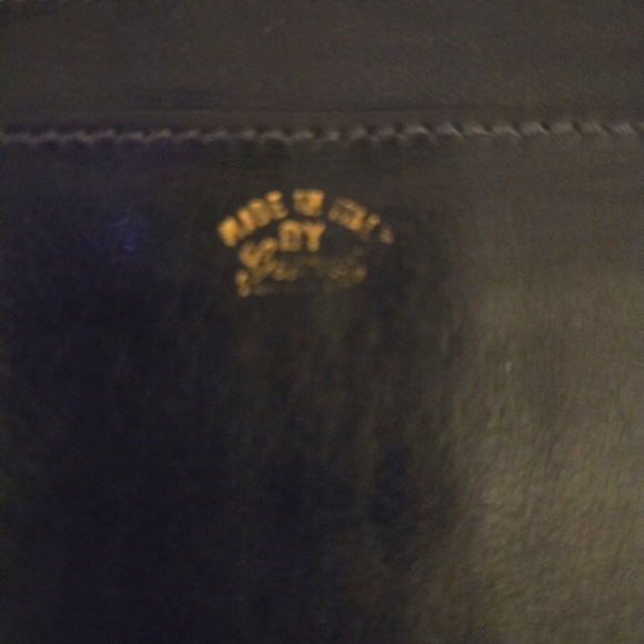 GUCCI Black & Red Pre-Serial # Era! 1970's Vintage! Web bifold vertical wallet - Picture 4 of 8